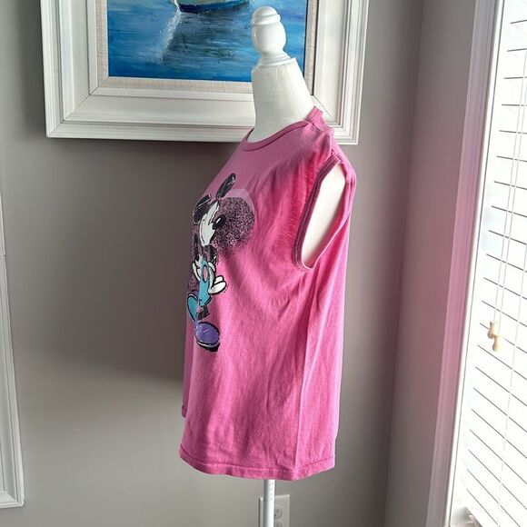 Vintage Disney Mickey Mouse 80s Made in the USA Pink Tank Top Womens Large - Picture 3 of 9